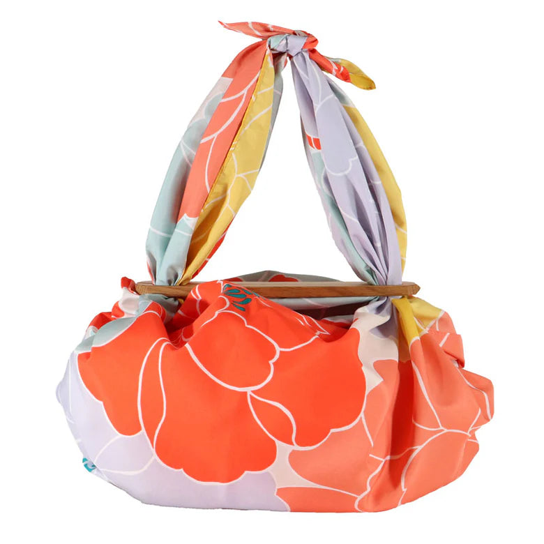 Furoshiki Patchin Bag L Water-repellent - Peony Orange