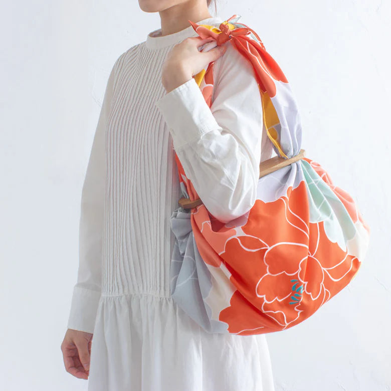 Furoshiki Patchin Bag L Water-repellent - Peony Orange