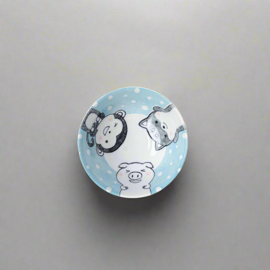 Kawaii Blue Glaze Small Bowl 14cm