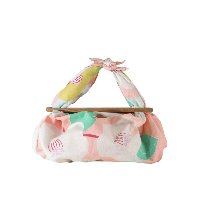 Furoshiki Patchin Bag M Organic - Camellia Salmon Pink