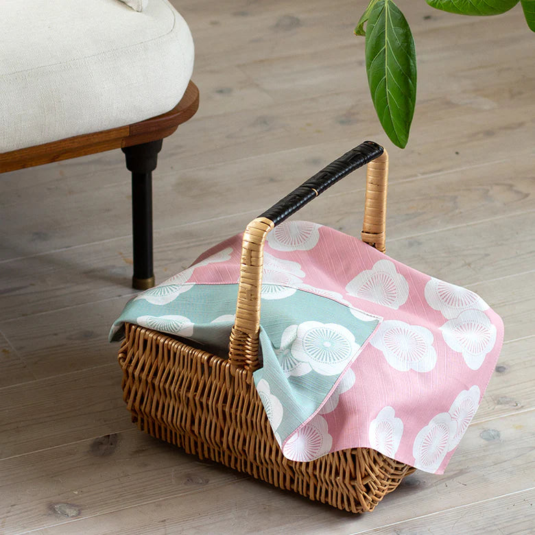 Furoshiki Isa monyo Reversible - Japanese Apricot Baby Pink Mint 48cm