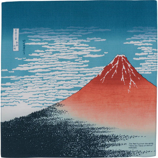 Furoshiki Ukiyo-e - South Wind, Clear Sky Navy Blue small