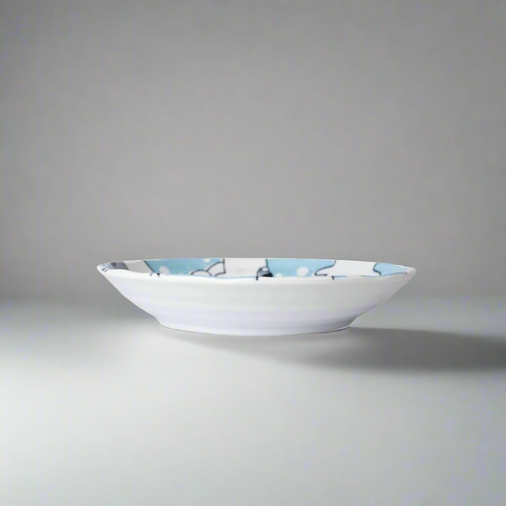 Kawaii Blue Glaze Plate 22.4cm