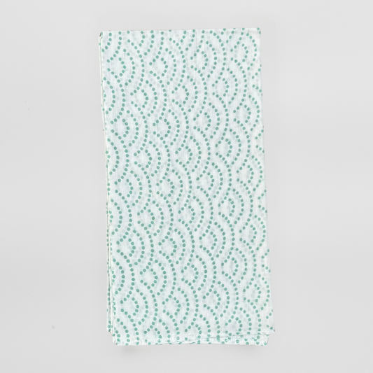 White & Green reusable Furoshiki wrap 55cm