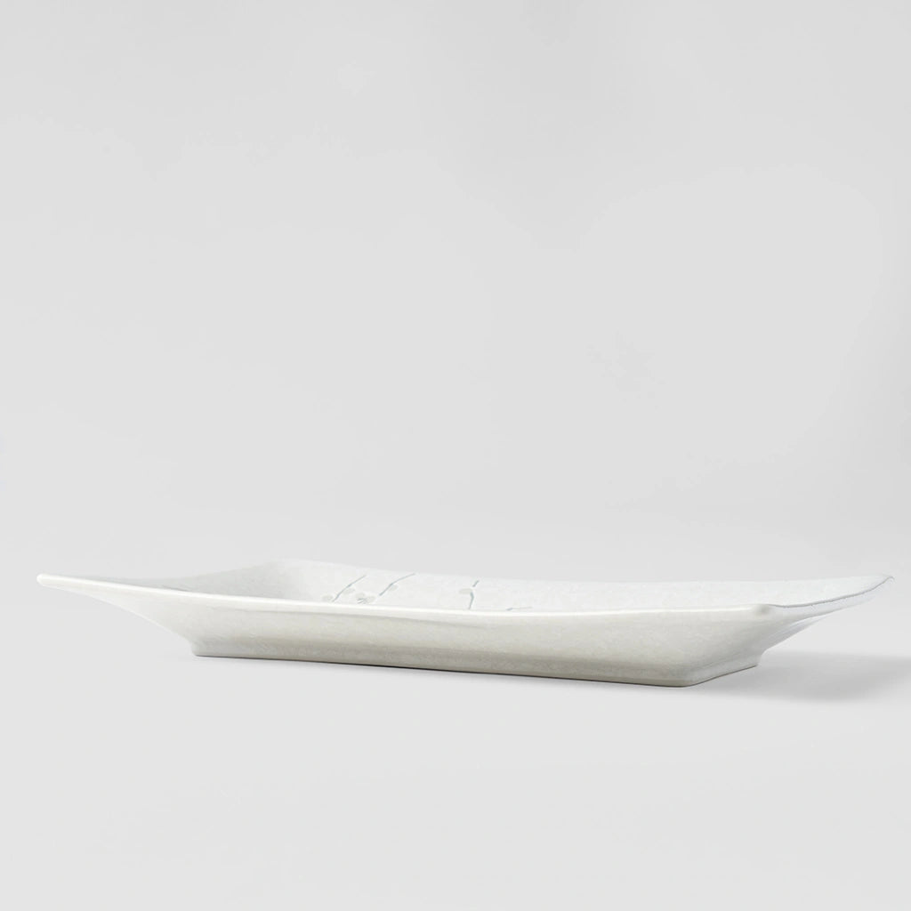 White Blossom rectangular platter 33cm