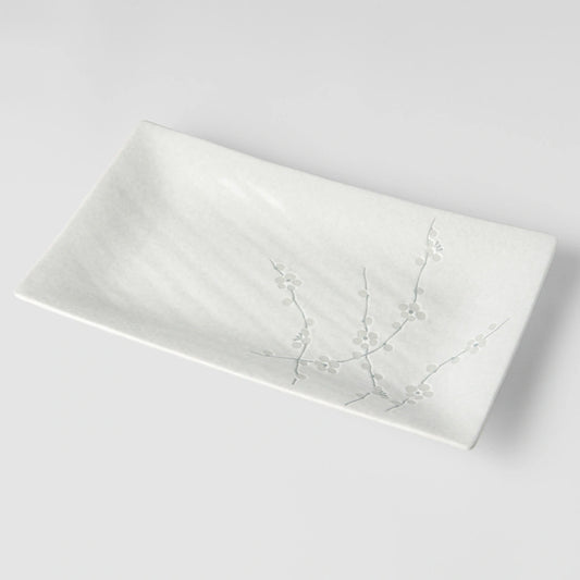 White Blossom rectangular platter 33cm