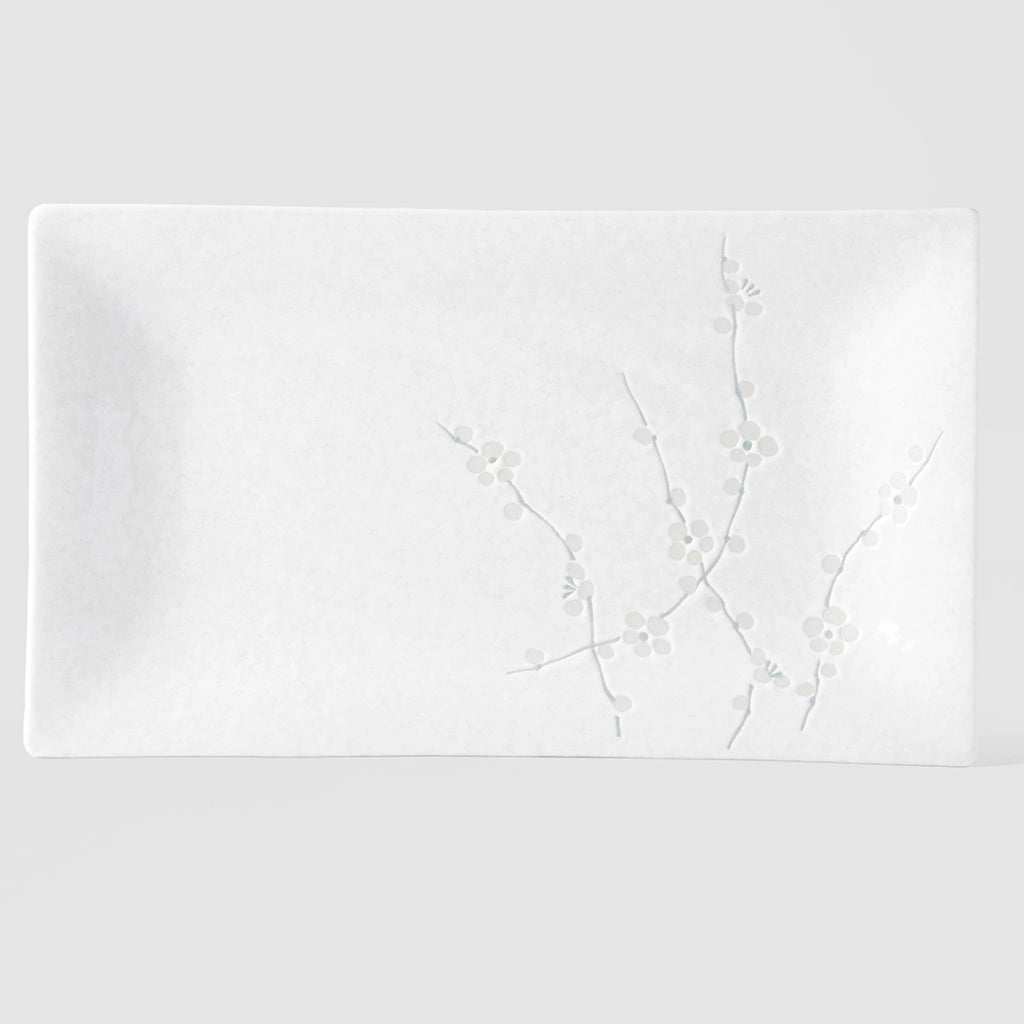 White Blossom rectangular platter 33cm