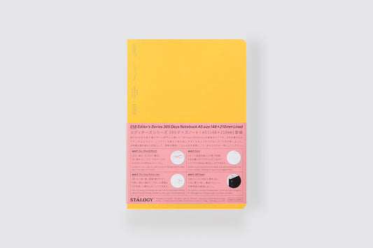 Stalogy Lined 365 Days Notebook, A5, Yellow