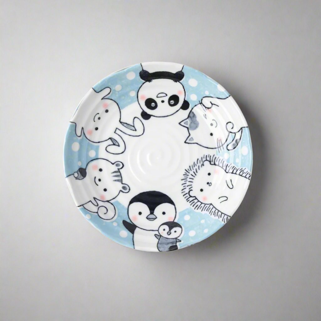 Kawaii Blue Glaze Plate 22.4cm