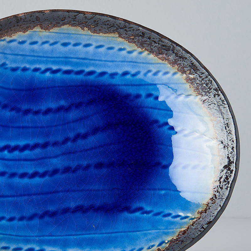 Cobalt Blue oval plate 24cm