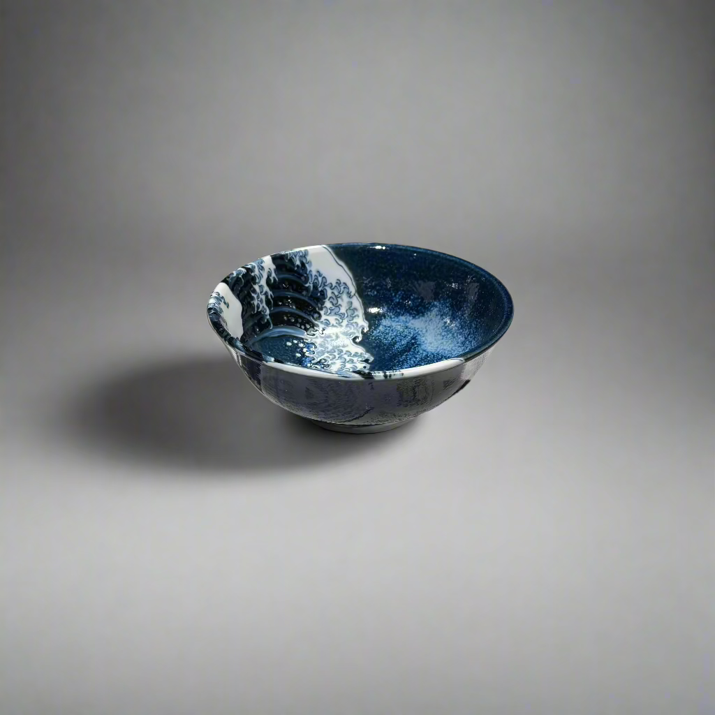 Hokusai design udon bowl 19.4cm