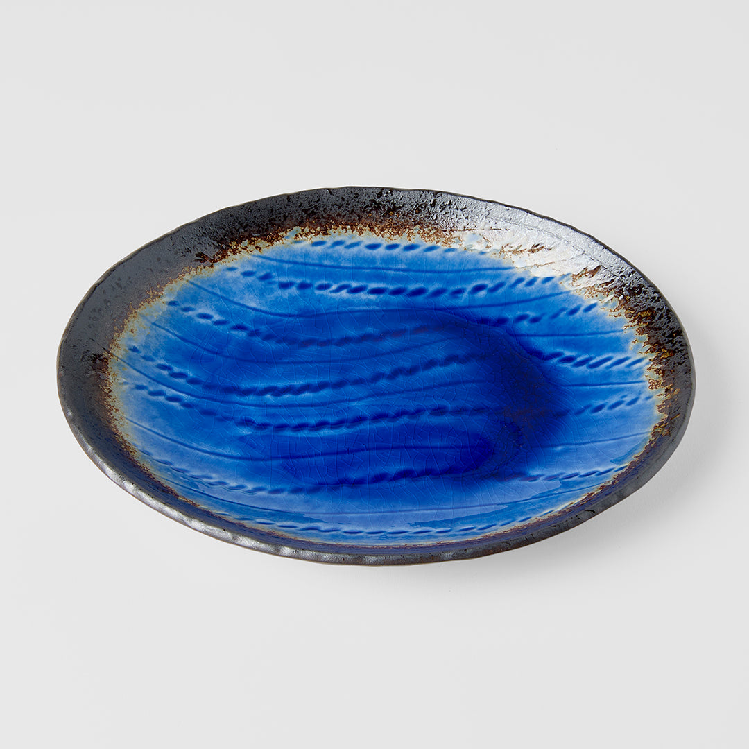 Cobalt Blue oval plate 24cm