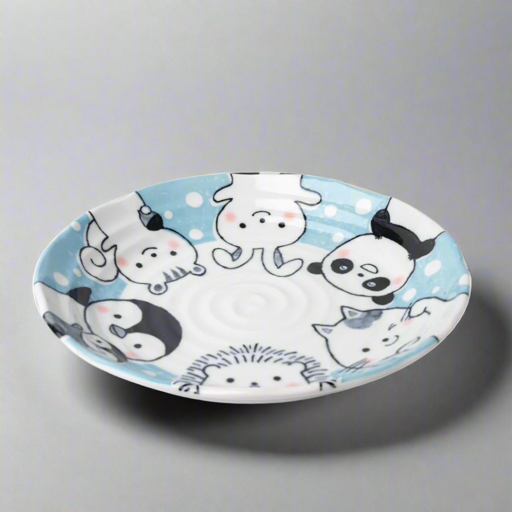 Kawaii Blue Glaze Plate 22.4cm