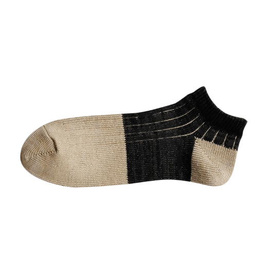 Linen Cotton Anklet Socks - Charcoal