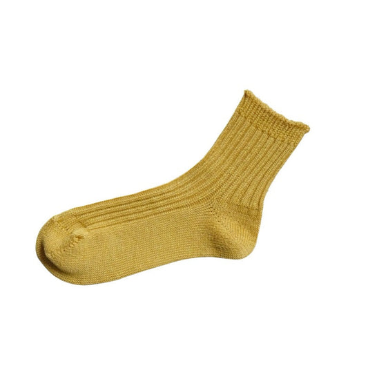 Linen Ribbed Socks - Yellow