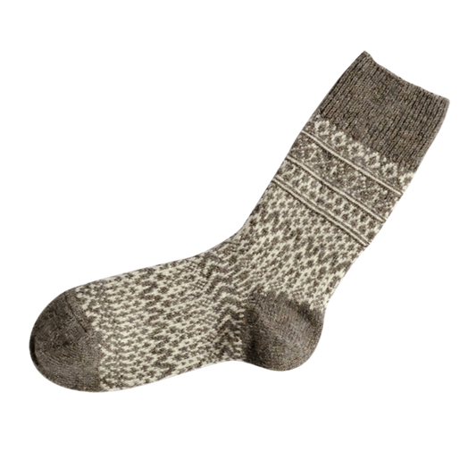 Wool Jacquard Socks - Gray