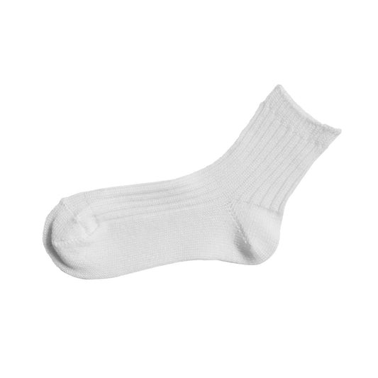 Linen Ribbed Socks - Off White