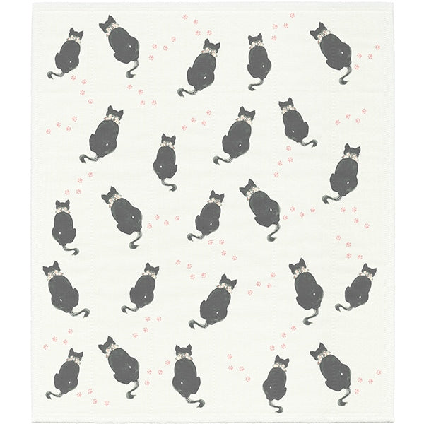 Printed Japanese Dishcloth - Black Cat