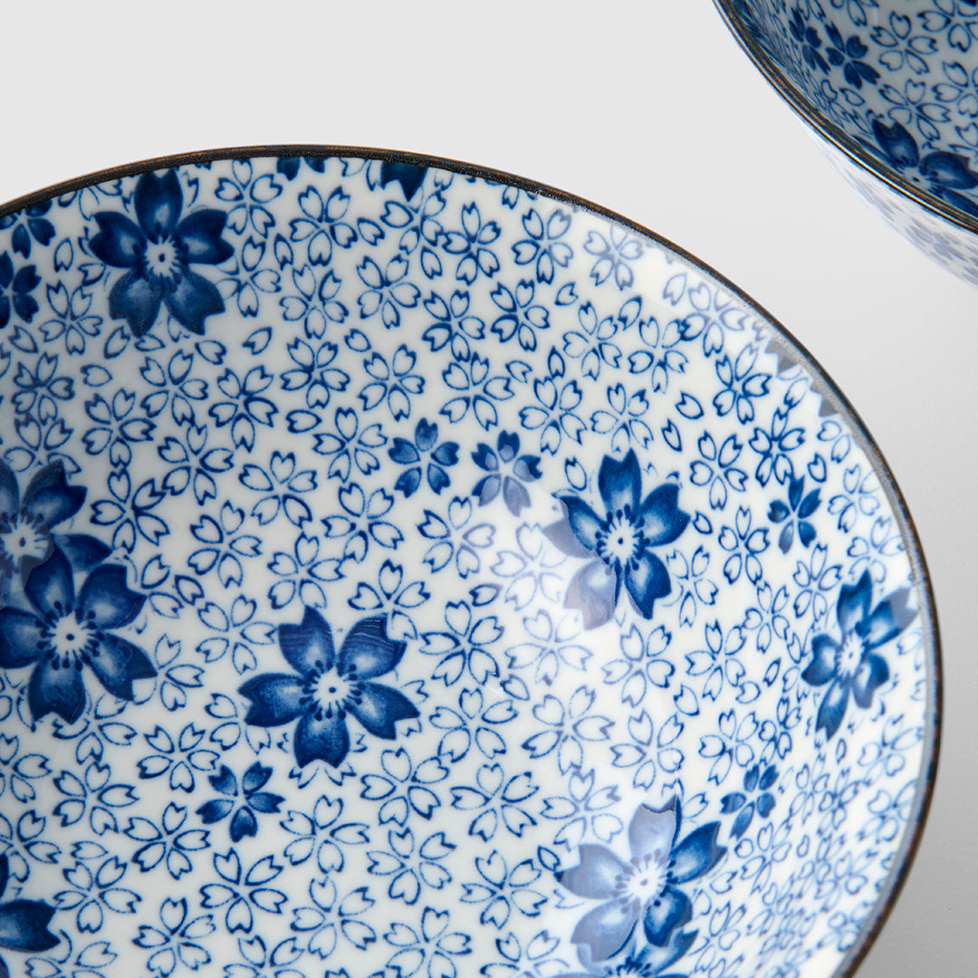 Blue Blossom ramen bowl gift set for two 20cm