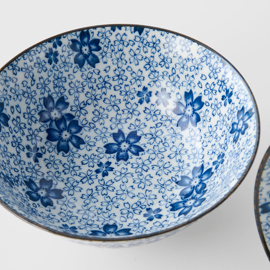 Blue Blossom ramen bowl gift set for two 20cm