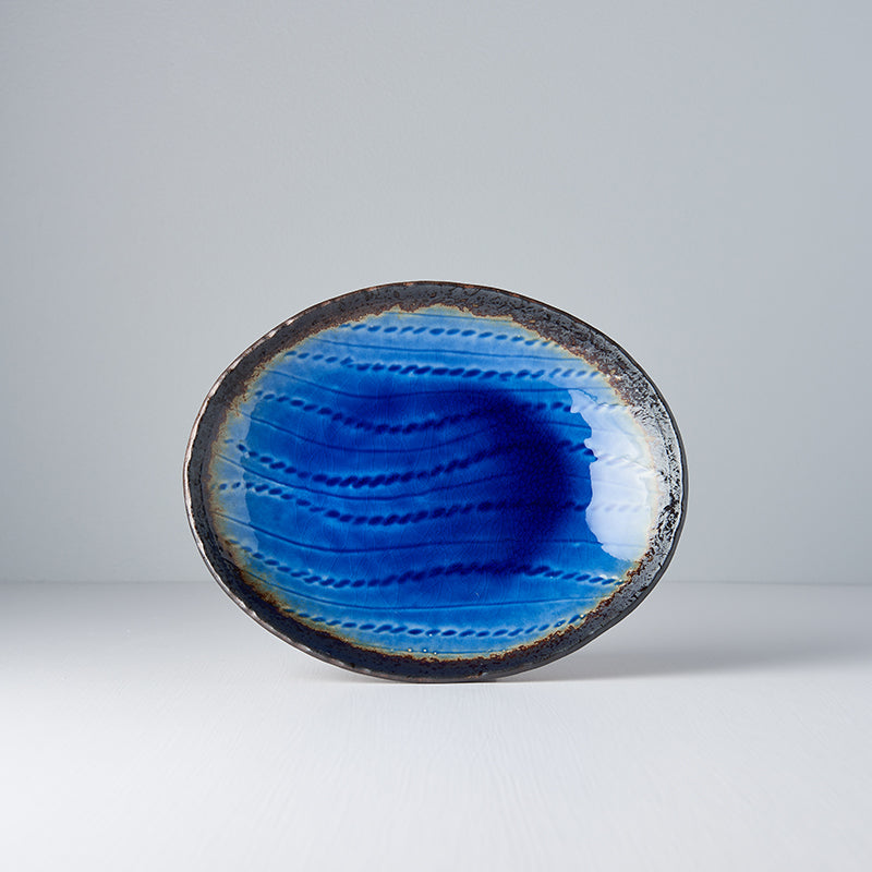 Cobalt Blue oval plate 24cm