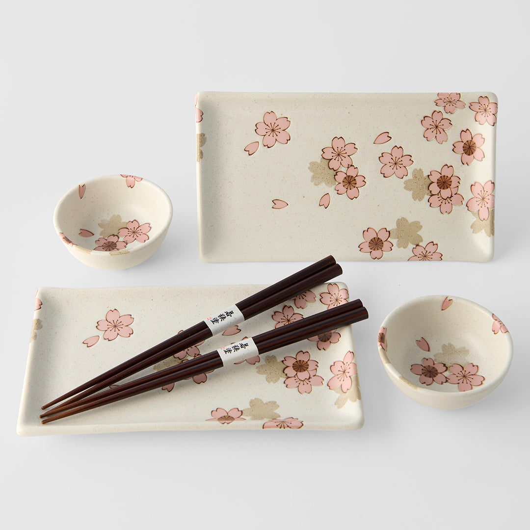 Pink Sakura sushi gift set 22cm