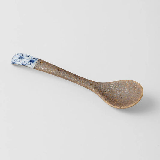 Indigo Asanoha design small bisque spoon 12.5cm