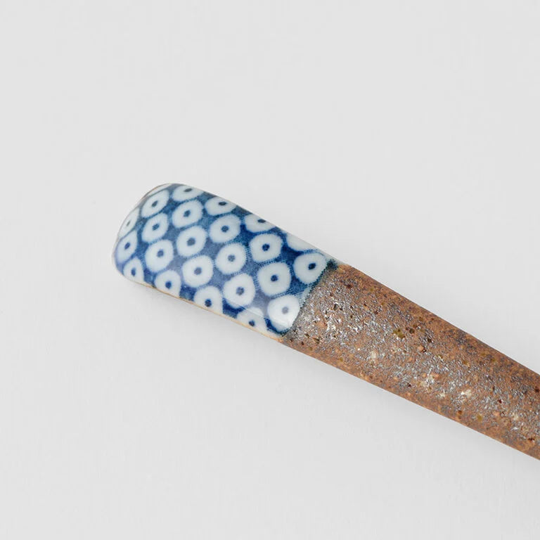 Indigo Shibori Design small bisque spoon 12.5cm