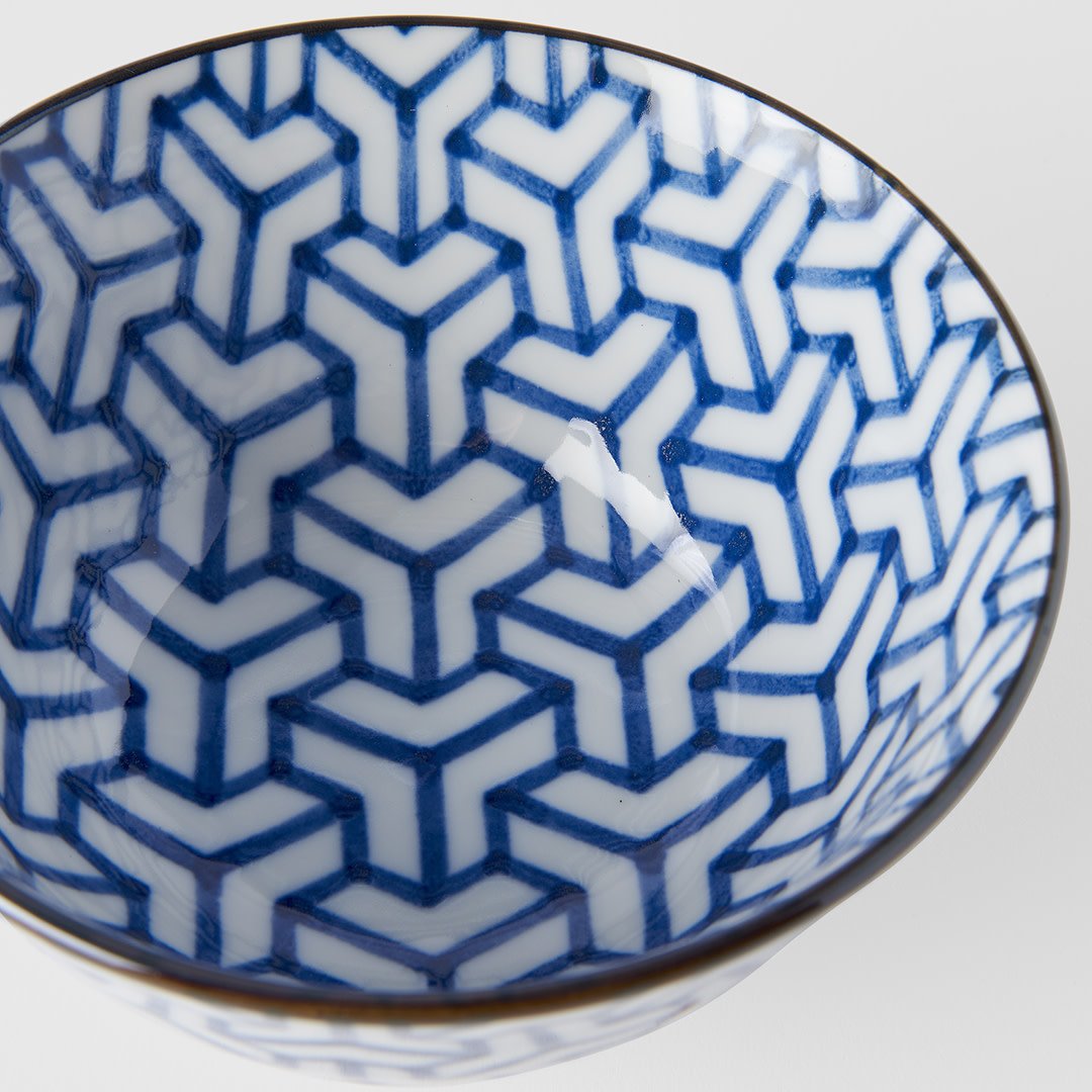 Indigo Herringbone Ikat medium bowl 13cm