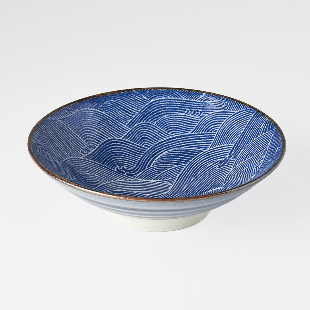 Blue wave ramen bowl 24.5cm