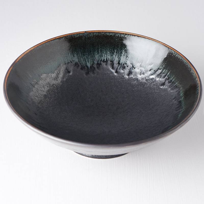 Matt W' Shiny Black Edge ramen bowl 25cm