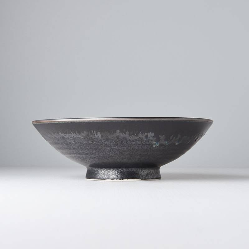 Matt W' Shiny Black Edge ramen bowl 25cm