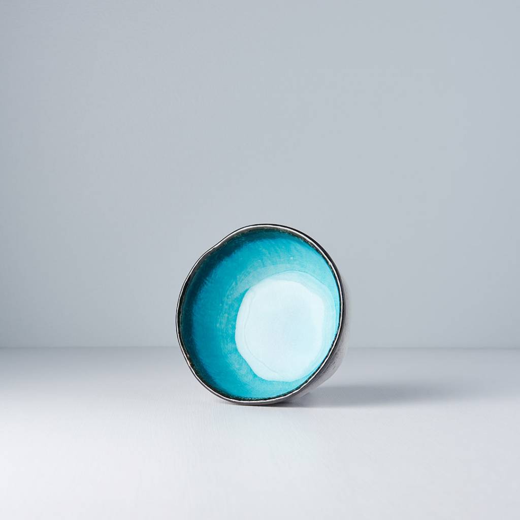 Sky Blue round uneven edged bowl 15cm