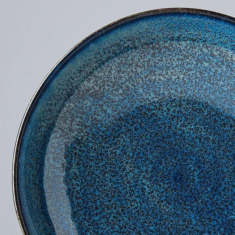 Indigo Blue shallow open bowl 21cm