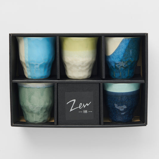 Gift Set Five Cups Ryosai Glazes