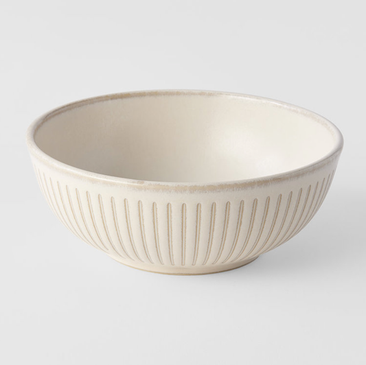 Ridged Alabaster medium open shallow bowl 16cm