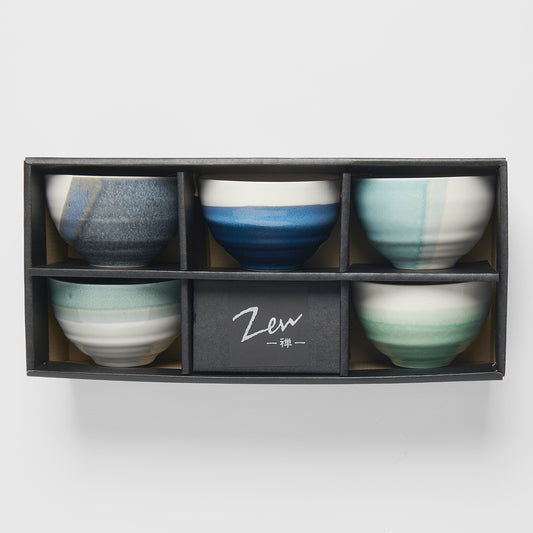 Gift Set Five Bowls Seascape colours