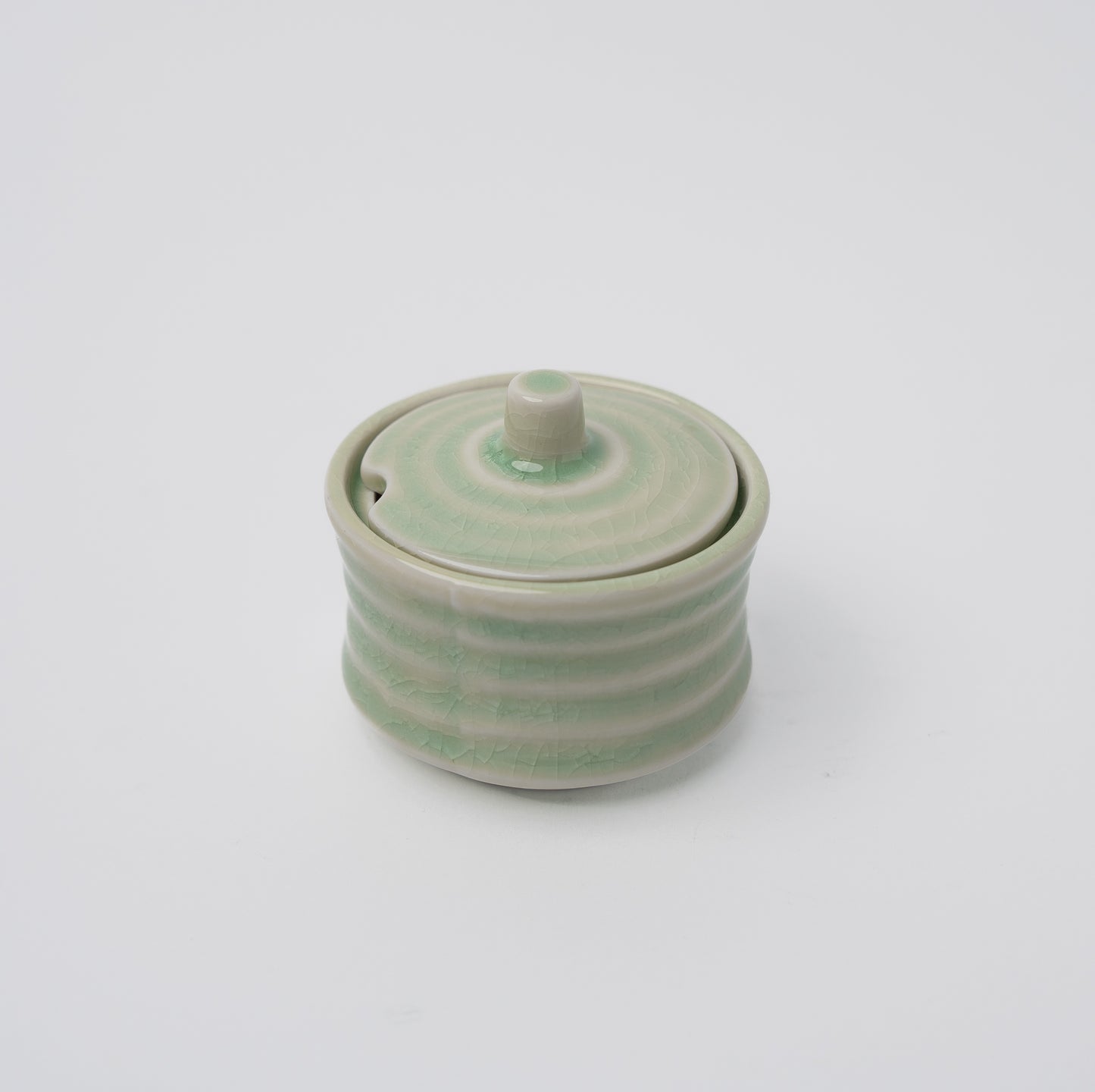 Sugar Pot Ribbed Celadon 116ml