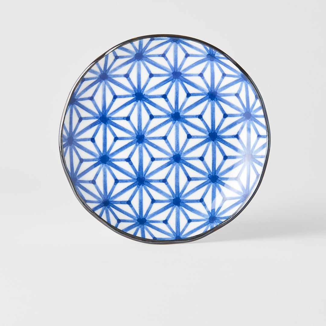 Indigo Starburst Ikat plate 17cm