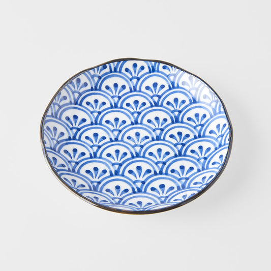 Indigo Petal Crest Ikat plate 17cm