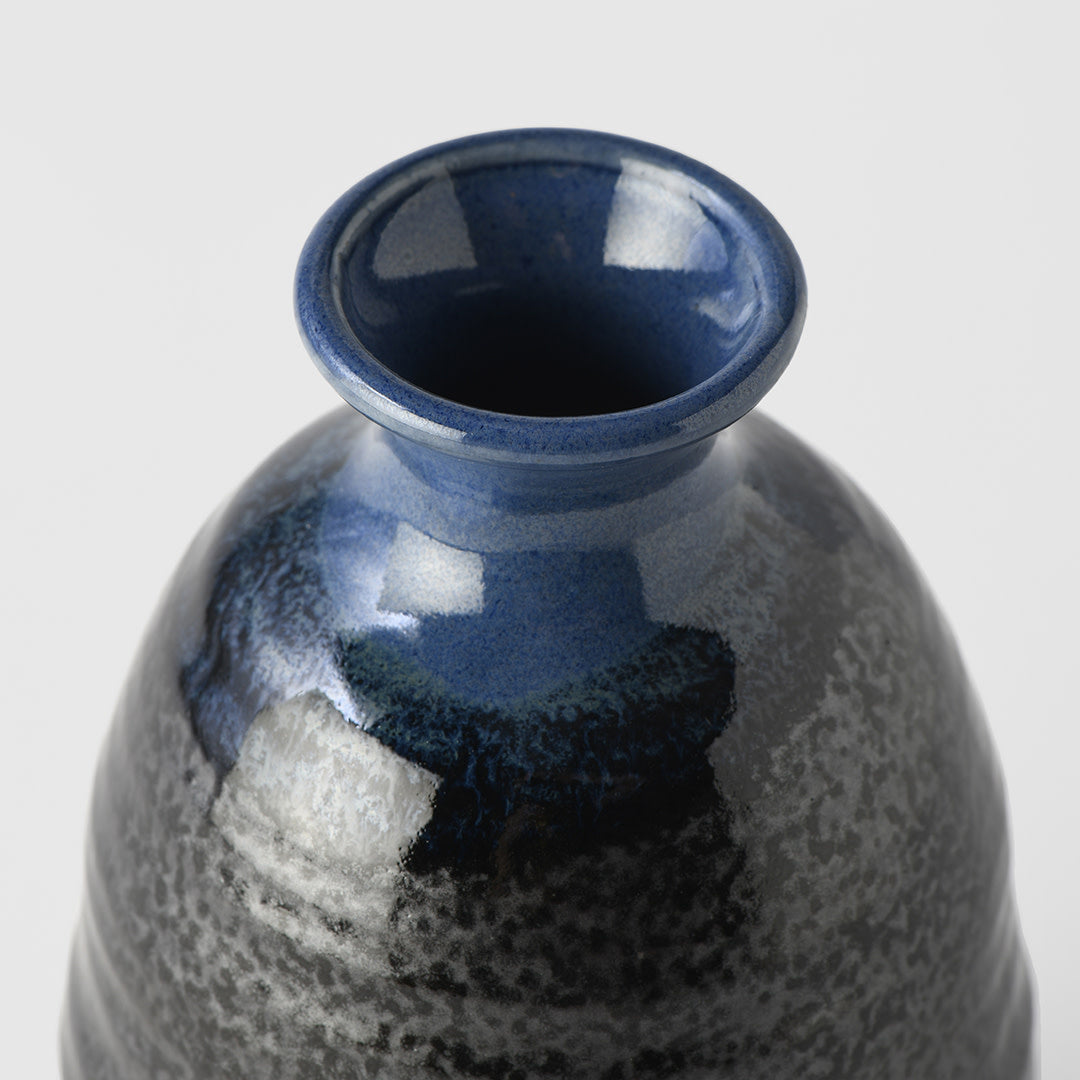 Black with blue top sake jug 12cm