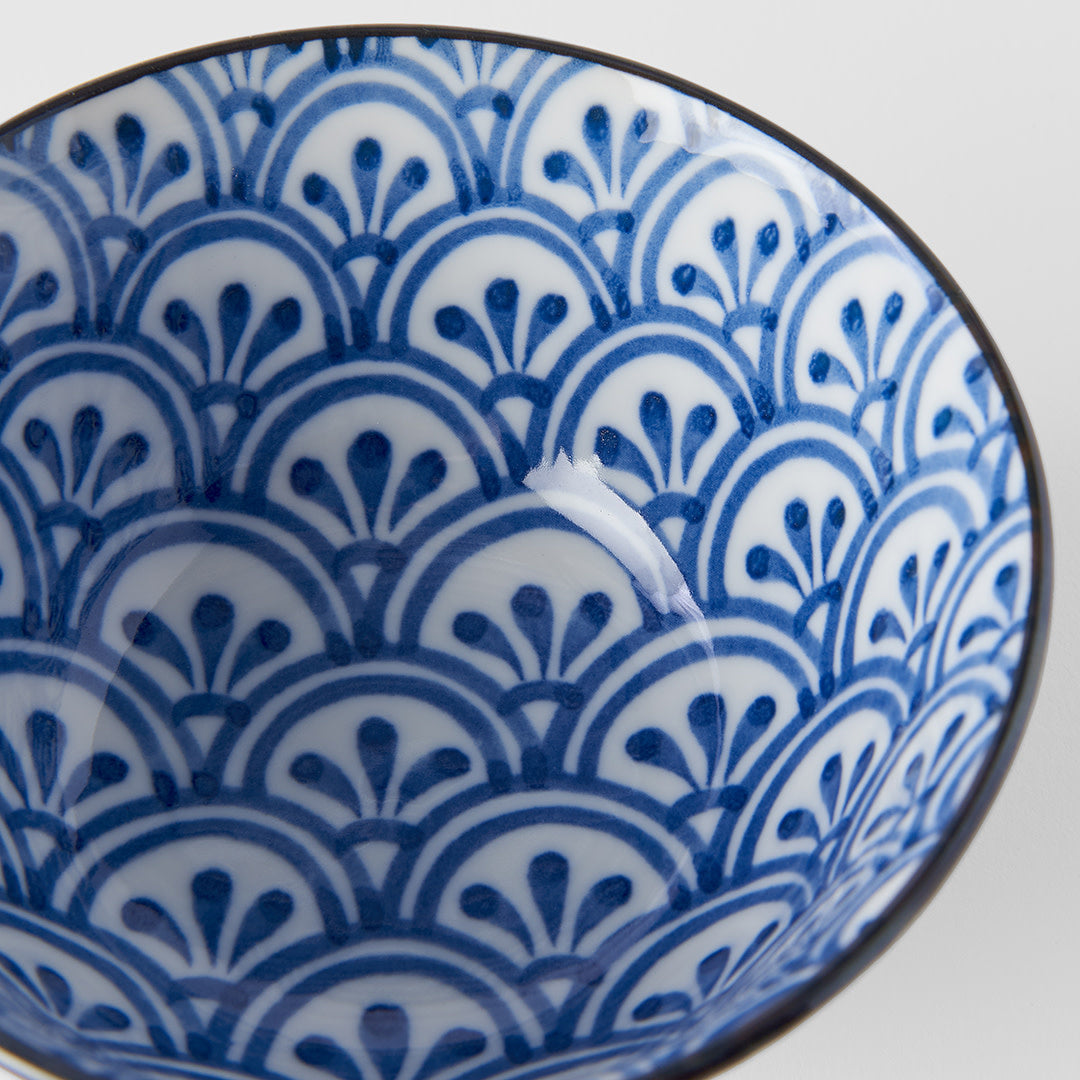 Indigo Petal Crest Ikat medium bowl 13cm