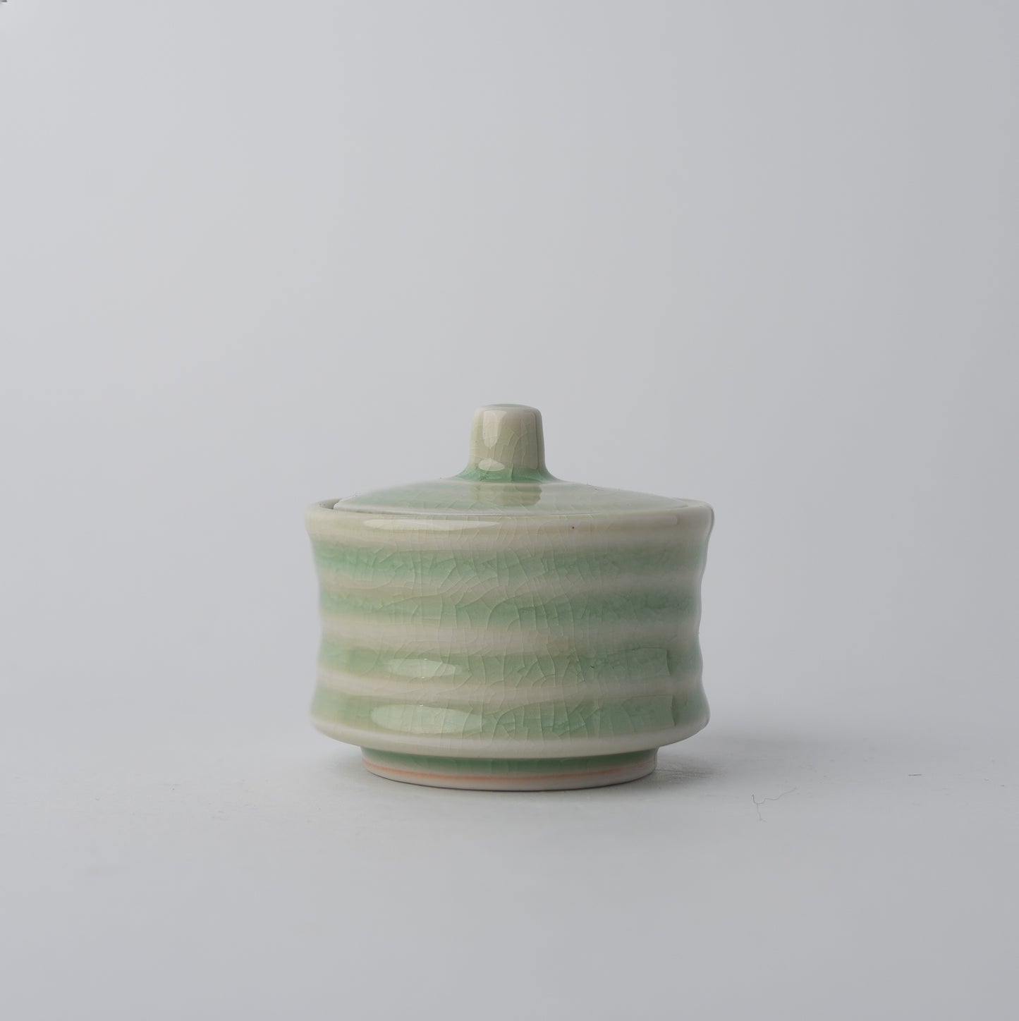 Sugar Pot Ribbed Celadon 116ml