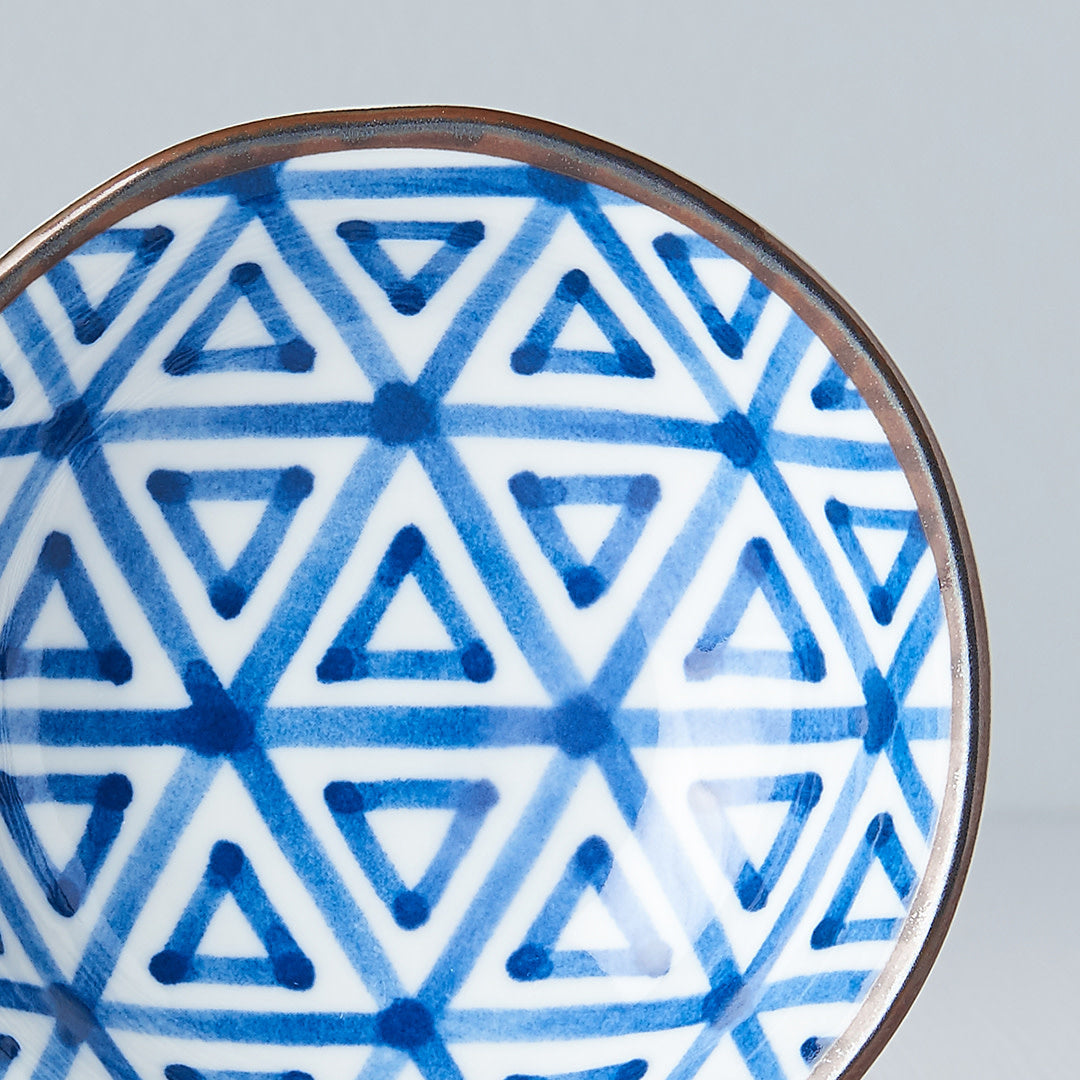 Indigo Hexagon Flower Ikat small bowl 11cm