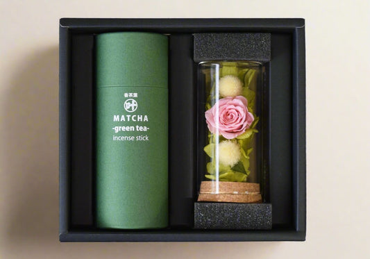 Kouchayou Incense & Flower gift set matcha