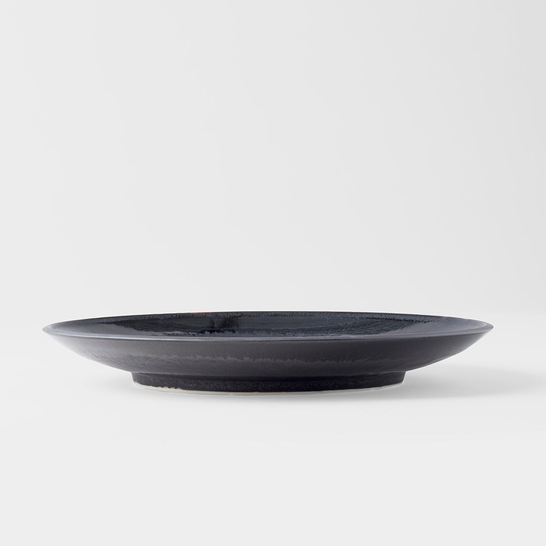 Matt W' Shiny Black Edge Large Dinner Plate 28cm