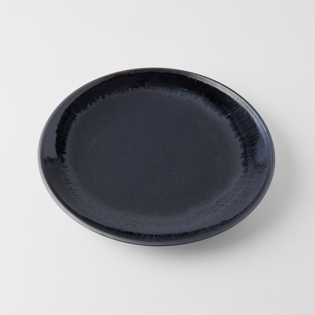 Matt W' Shiny Black Edge Large Dinner Plate 28cm