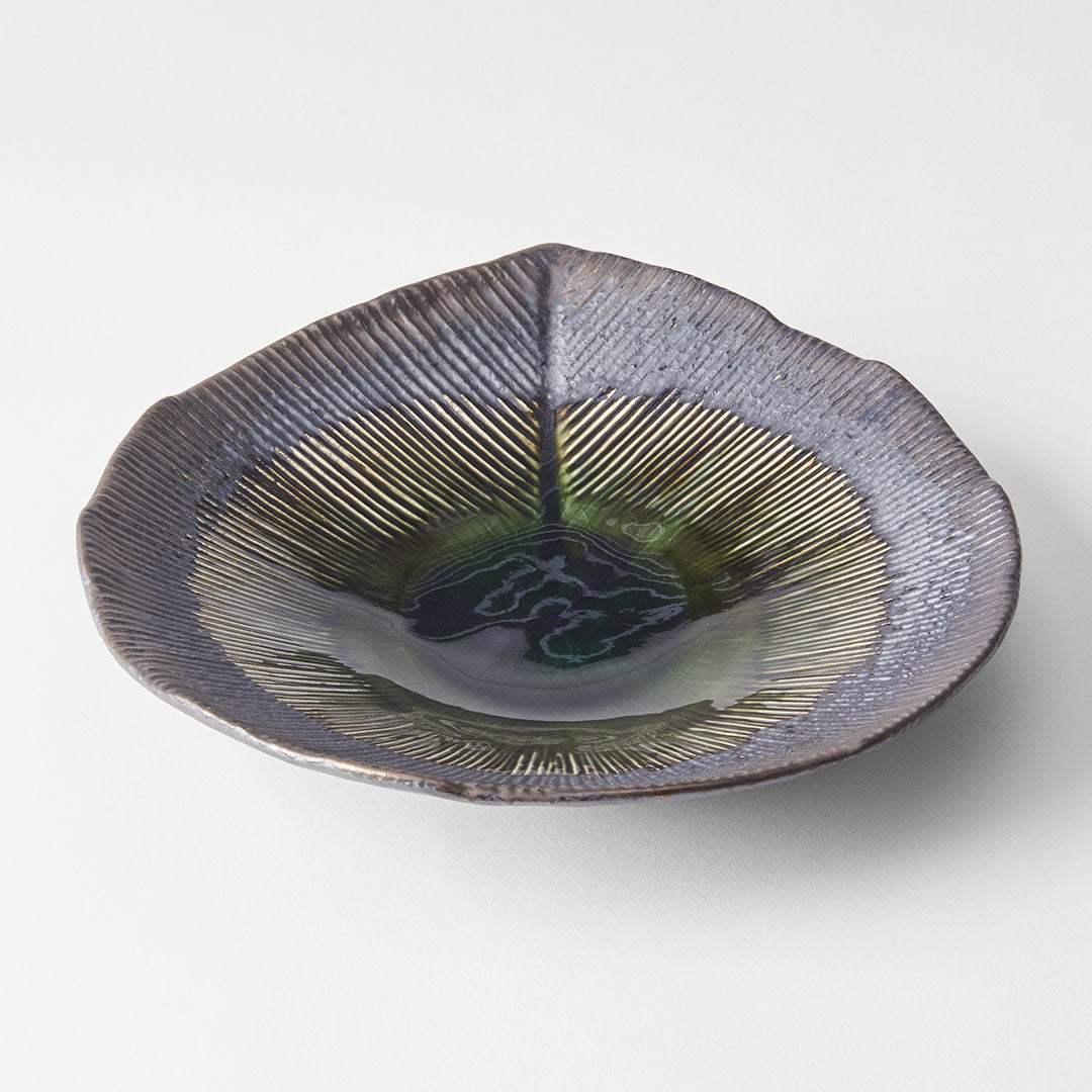 Midori Ridge shallow bowl 25cm