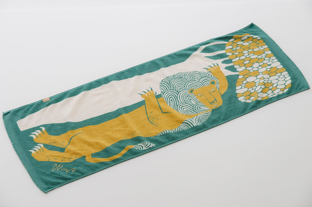 Towel Tenugui: Frustrated Lonely Lion 70x45cm