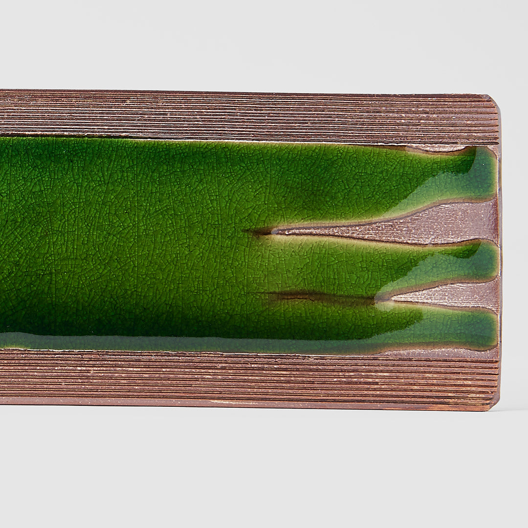 Bright Oribe Green Glaze Sushi Platter 53cm